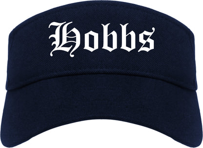 Hobbs New Mexico NM Old English Mens Visor Cap Hat Navy Blue