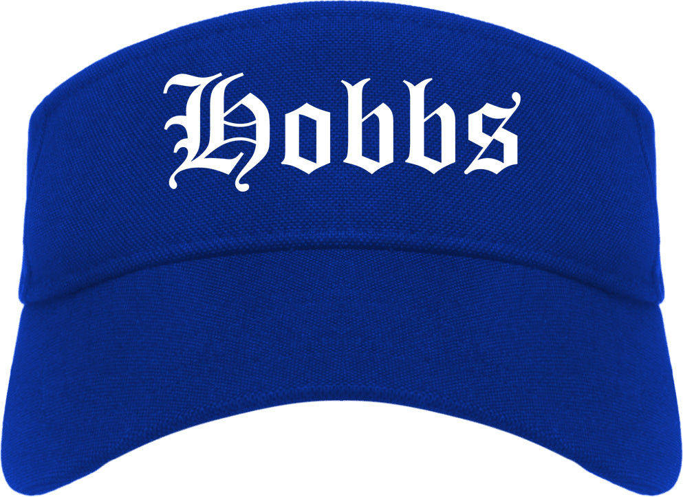 Hobbs New Mexico NM Old English Mens Visor Cap Hat Royal Blue