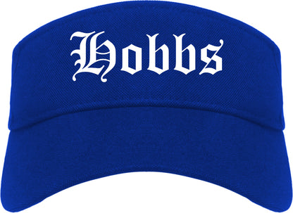 Hobbs New Mexico NM Old English Mens Visor Cap Hat Royal Blue