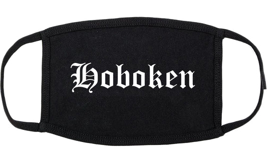 Hoboken New Jersey NJ Old English Cotton Face Mask Black