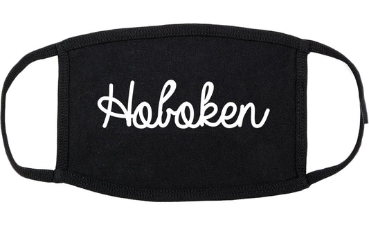 Hoboken New Jersey NJ Script Cotton Face Mask Black