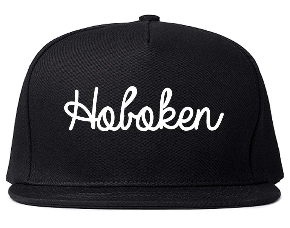 Hoboken New Jersey NJ Script Mens Snapback Hat Black