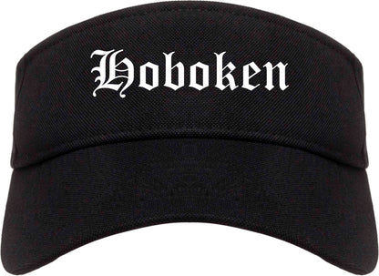 Hoboken New Jersey NJ Old English Mens Visor Cap Hat Black