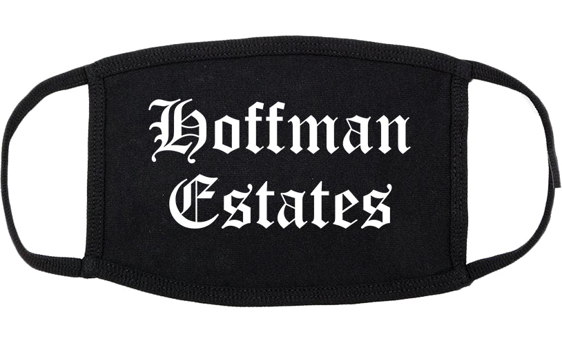 Hoffman Estates Illinois IL Old English Cotton Face Mask Black