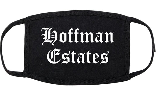 Hoffman Estates Illinois IL Old English Cotton Face Mask Black