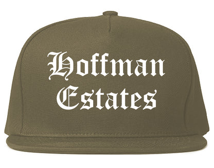Hoffman Estates Illinois IL Old English Mens Snapback Hat Grey