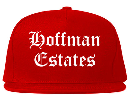 Hoffman Estates Illinois IL Old English Mens Snapback Hat Red
