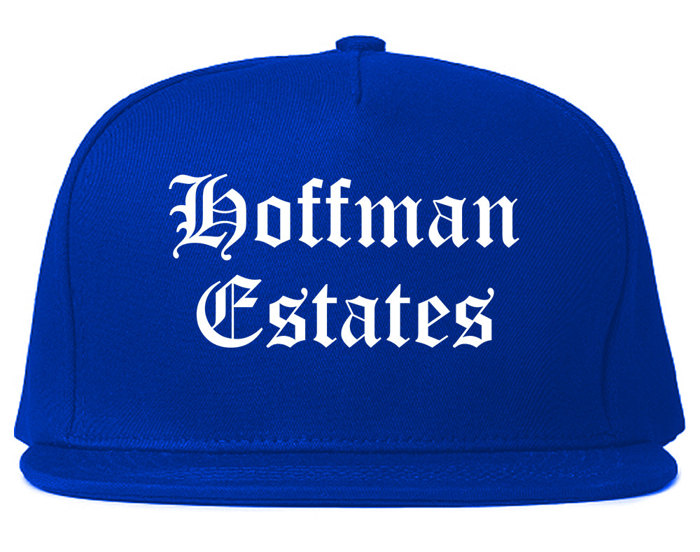 Hoffman Estates Illinois IL Old English Mens Snapback Hat Royal Blue