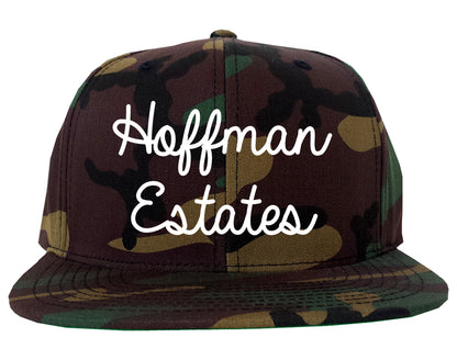 Hoffman Estates Illinois IL Script Mens Snapback Hat Army Camo