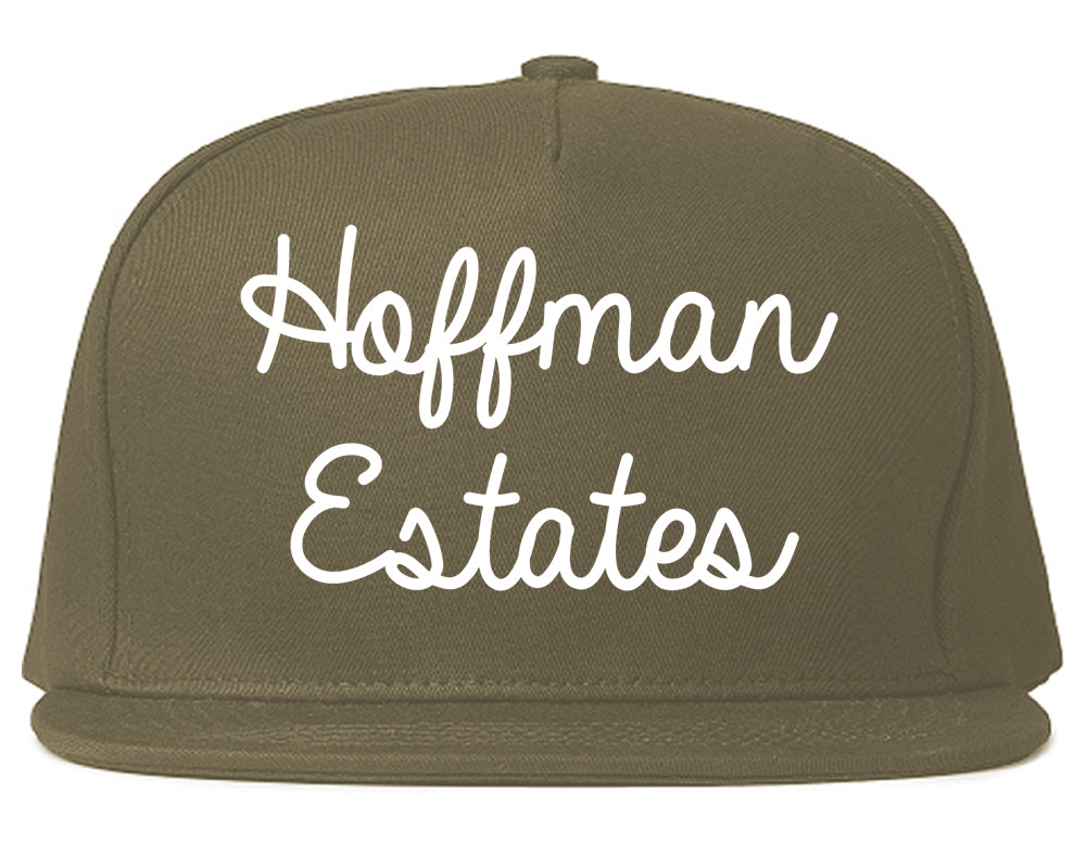 Hoffman Estates Illinois IL Script Mens Snapback Hat Grey