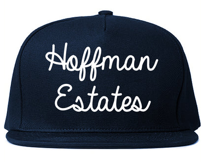 Hoffman Estates Illinois IL Script Mens Snapback Hat Navy Blue