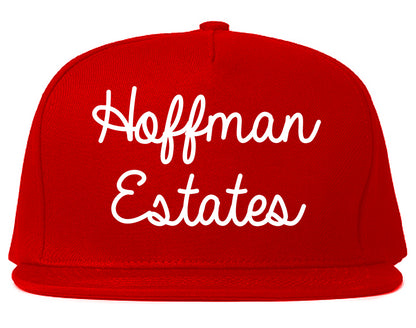 Hoffman Estates Illinois IL Script Mens Snapback Hat Red