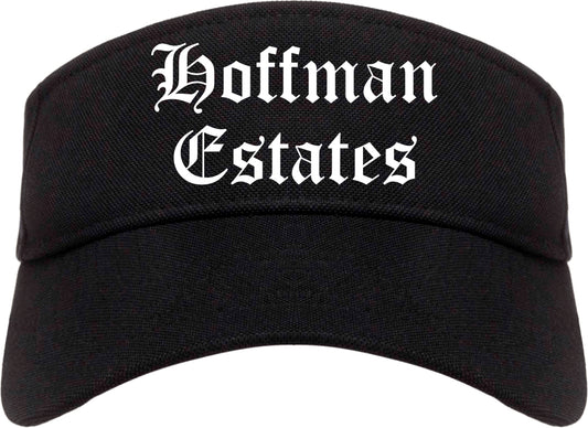 Hoffman Estates Illinois IL Old English Mens Visor Cap Hat Black