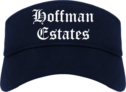 Hoffman Estates Illinois IL Old English Mens Visor Cap Hat Navy Blue