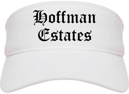 Hoffman Estates Illinois IL Old English Mens Visor Cap Hat White