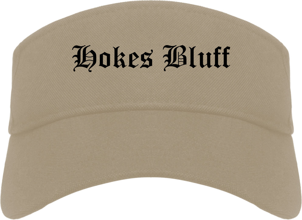 Hokes Bluff Alabama AL Old English Mens Visor Cap Hat Khaki