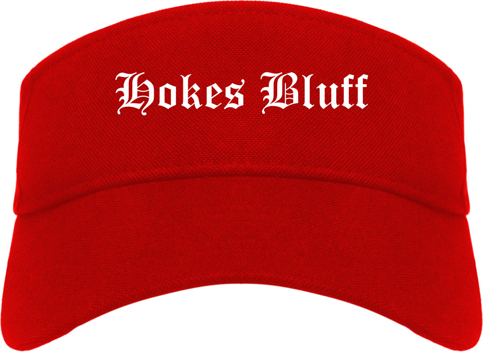 Hokes Bluff Alabama AL Old English Mens Visor Cap Hat Red