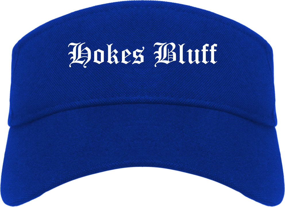 Hokes Bluff Alabama AL Old English Mens Visor Cap Hat Royal Blue