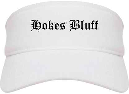 Hokes Bluff Alabama AL Old English Mens Visor Cap Hat White
