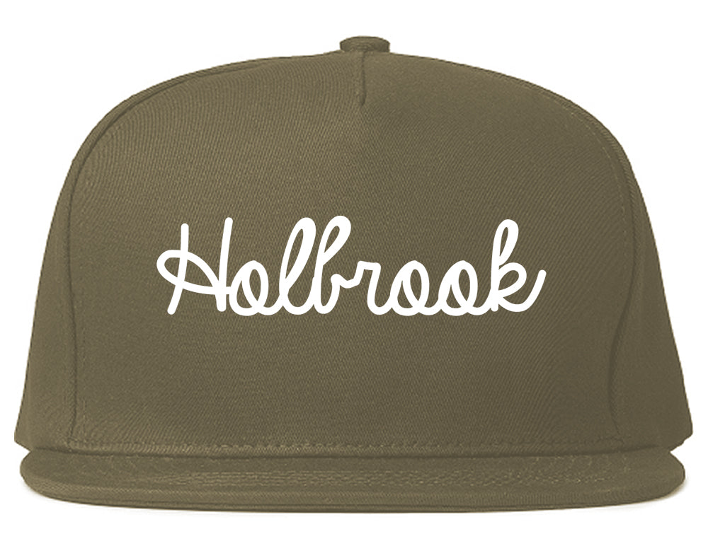 Holbrook Arizona AZ Script Mens Snapback Hat Grey