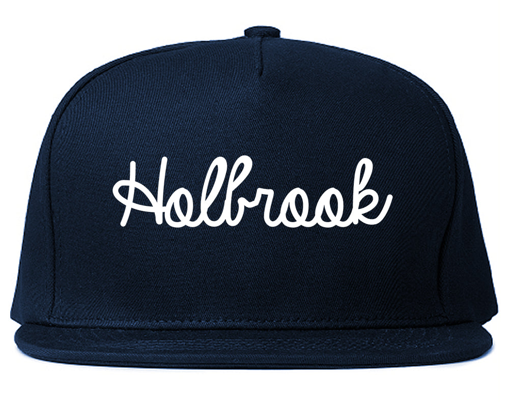Holbrook Arizona AZ Script Mens Snapback Hat Navy Blue