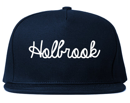 Holbrook Arizona AZ Script Mens Snapback Hat Navy Blue