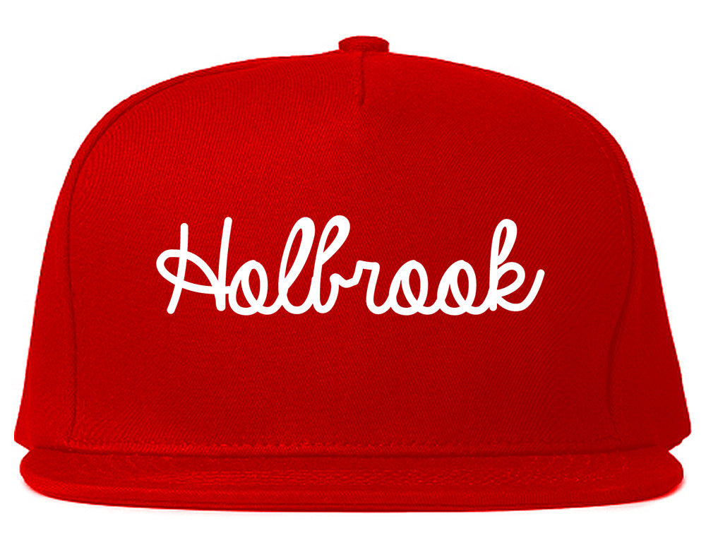 Holbrook Arizona AZ Script Mens Snapback Hat Red