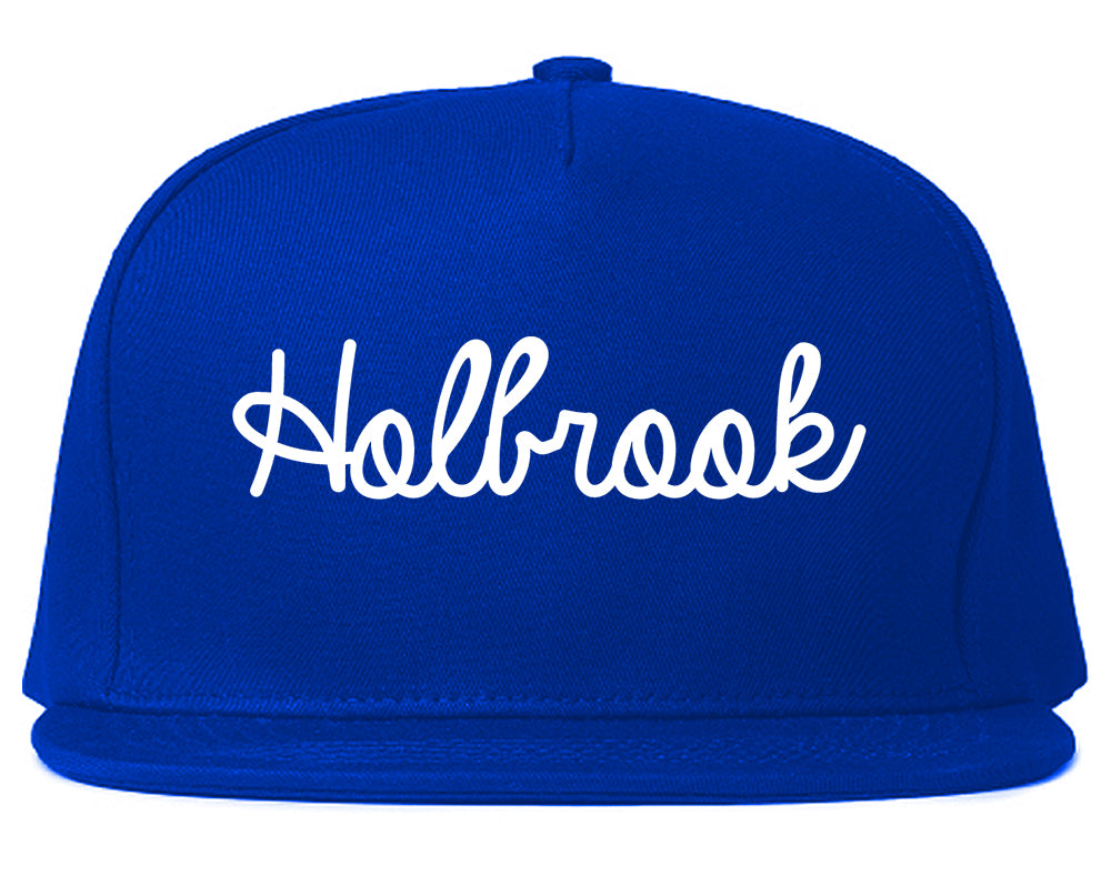 Holbrook Arizona AZ Script Mens Snapback Hat Royal Blue