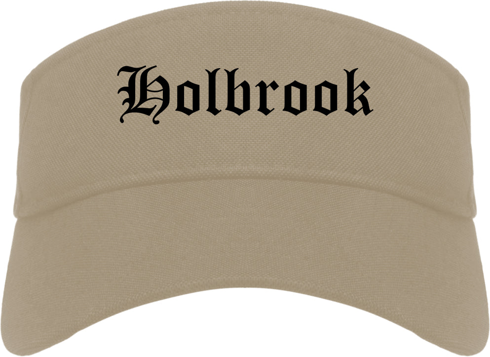 Holbrook Arizona AZ Old English Mens Visor Cap Hat Khaki