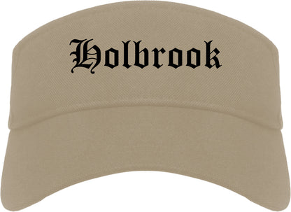 Holbrook Arizona AZ Old English Mens Visor Cap Hat Khaki