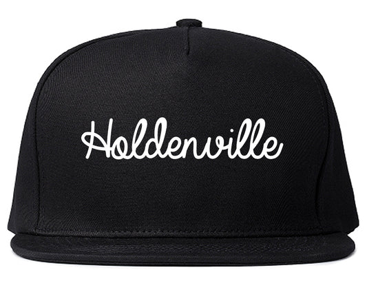 Holdenville Oklahoma OK Script Mens Snapback Hat Black