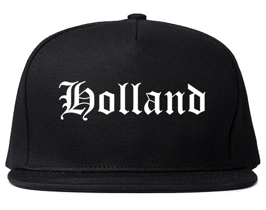 Holland Michigan MI Old English Mens Snapback Hat Black