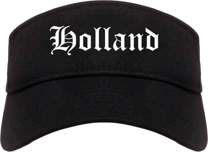 Holland Michigan MI Old English Mens Visor Cap Hat Black