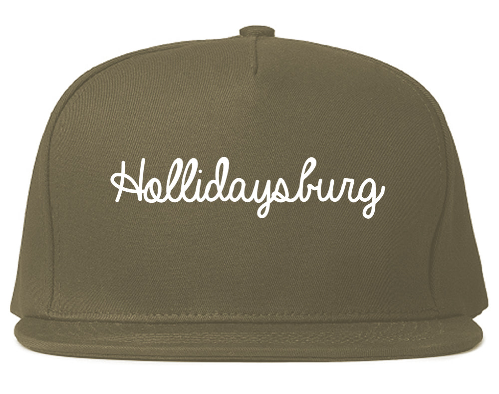 Hollidaysburg Pennsylvania PA Script Mens Snapback Hat Grey