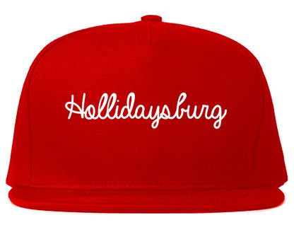 Hollidaysburg Pennsylvania PA Script Mens Snapback Hat Red