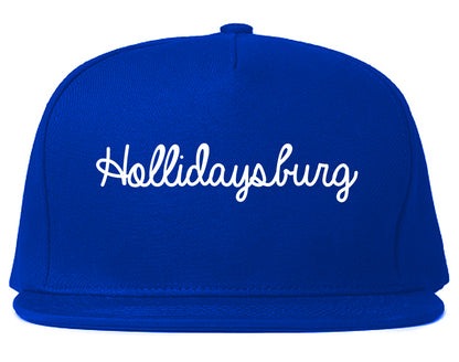 Hollidaysburg Pennsylvania PA Script Mens Snapback Hat Royal Blue