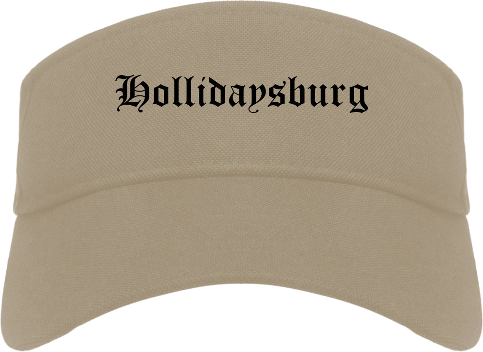 Hollidaysburg Pennsylvania PA Old English Mens Visor Cap Hat Khaki