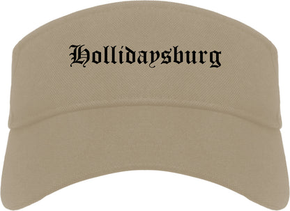 Hollidaysburg Pennsylvania PA Old English Mens Visor Cap Hat Khaki
