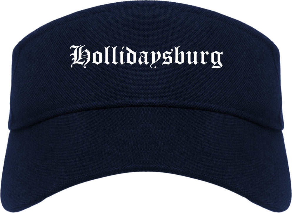 Hollidaysburg Pennsylvania PA Old English Mens Visor Cap Hat Navy Blue