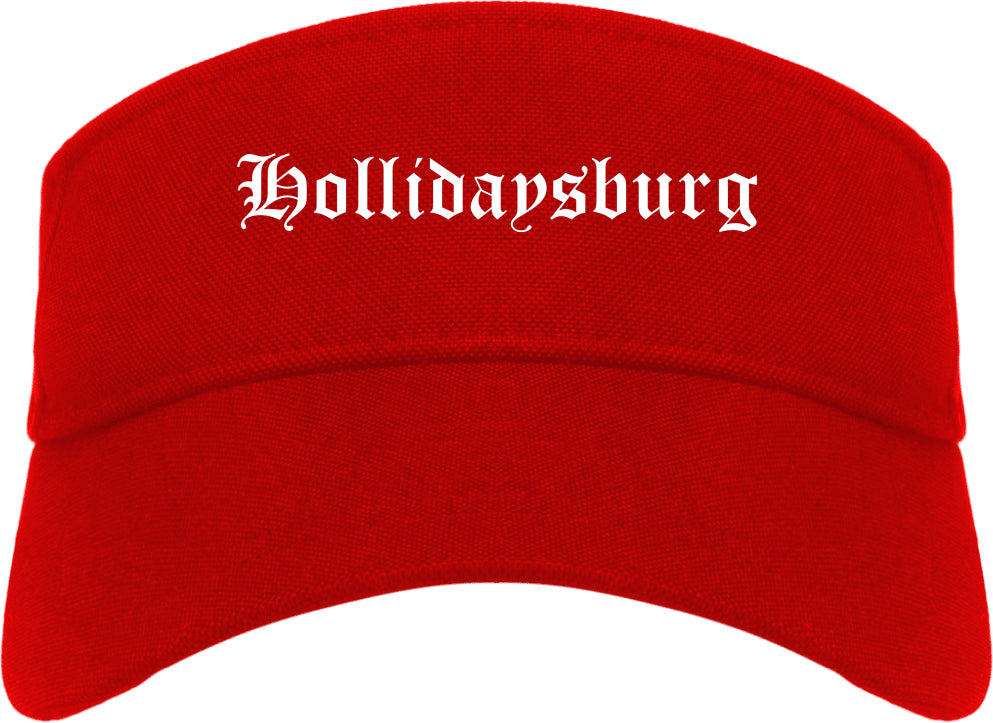 Hollidaysburg Pennsylvania PA Old English Mens Visor Cap Hat Red