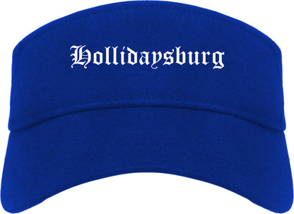 Hollidaysburg Pennsylvania PA Old English Mens Visor Cap Hat Royal Blue