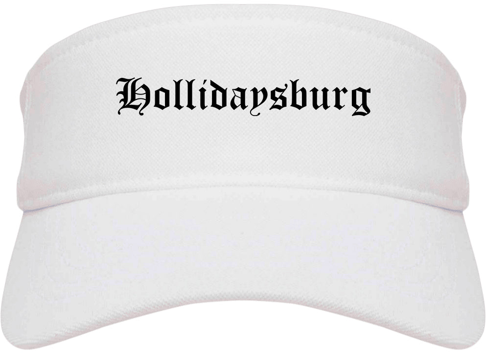 Hollidaysburg Pennsylvania PA Old English Mens Visor Cap Hat White