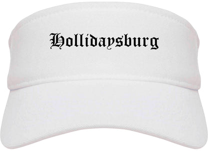 Hollidaysburg Pennsylvania PA Old English Mens Visor Cap Hat White