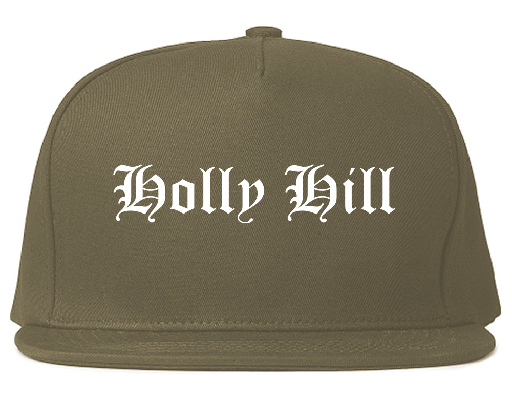 Holly Hill Florida FL Old English Mens Snapback Hat Grey