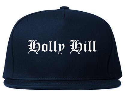 Holly Hill Florida FL Old English Mens Snapback Hat Navy Blue