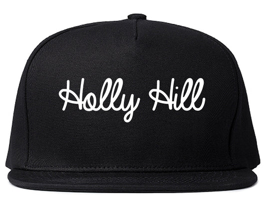 Holly Hill Florida FL Script Mens Snapback Hat Black