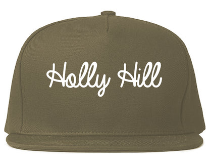 Holly Hill Florida FL Script Mens Snapback Hat Grey