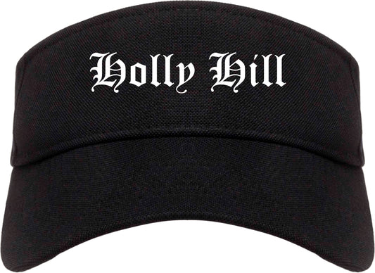 Holly Hill Florida FL Old English Mens Visor Cap Hat Black