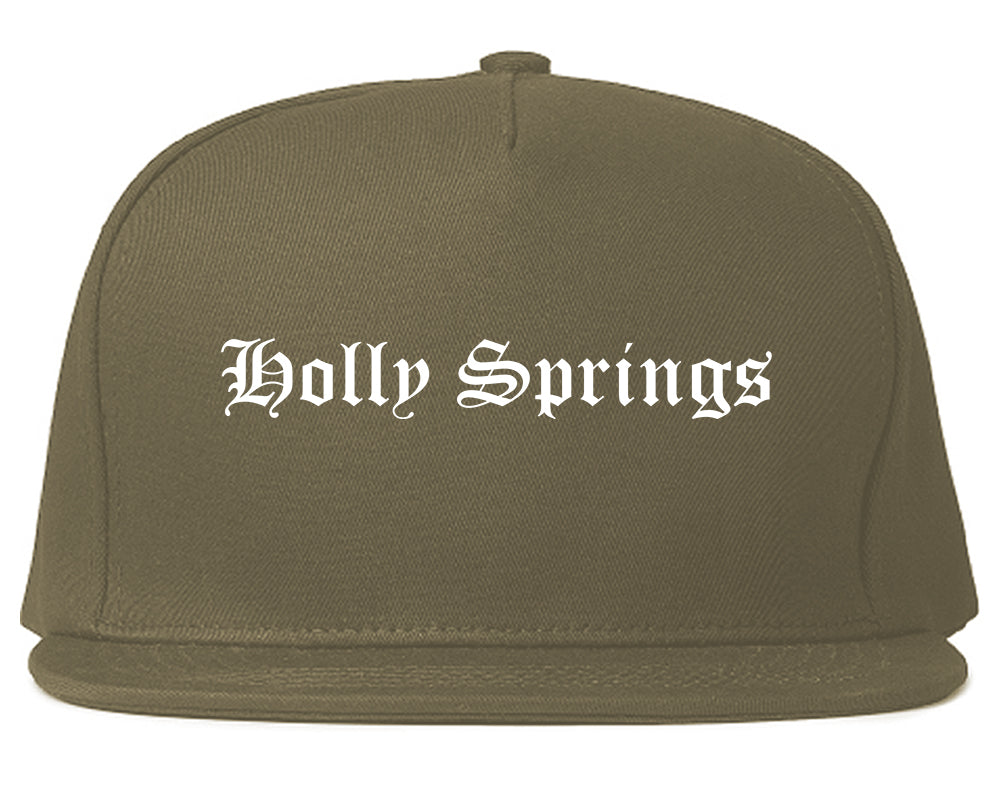 Holly Springs Georgia GA Old English Mens Snapback Hat Grey