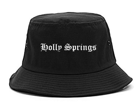Holly Springs Georgia GA Old English Mens Bucket Hat Black